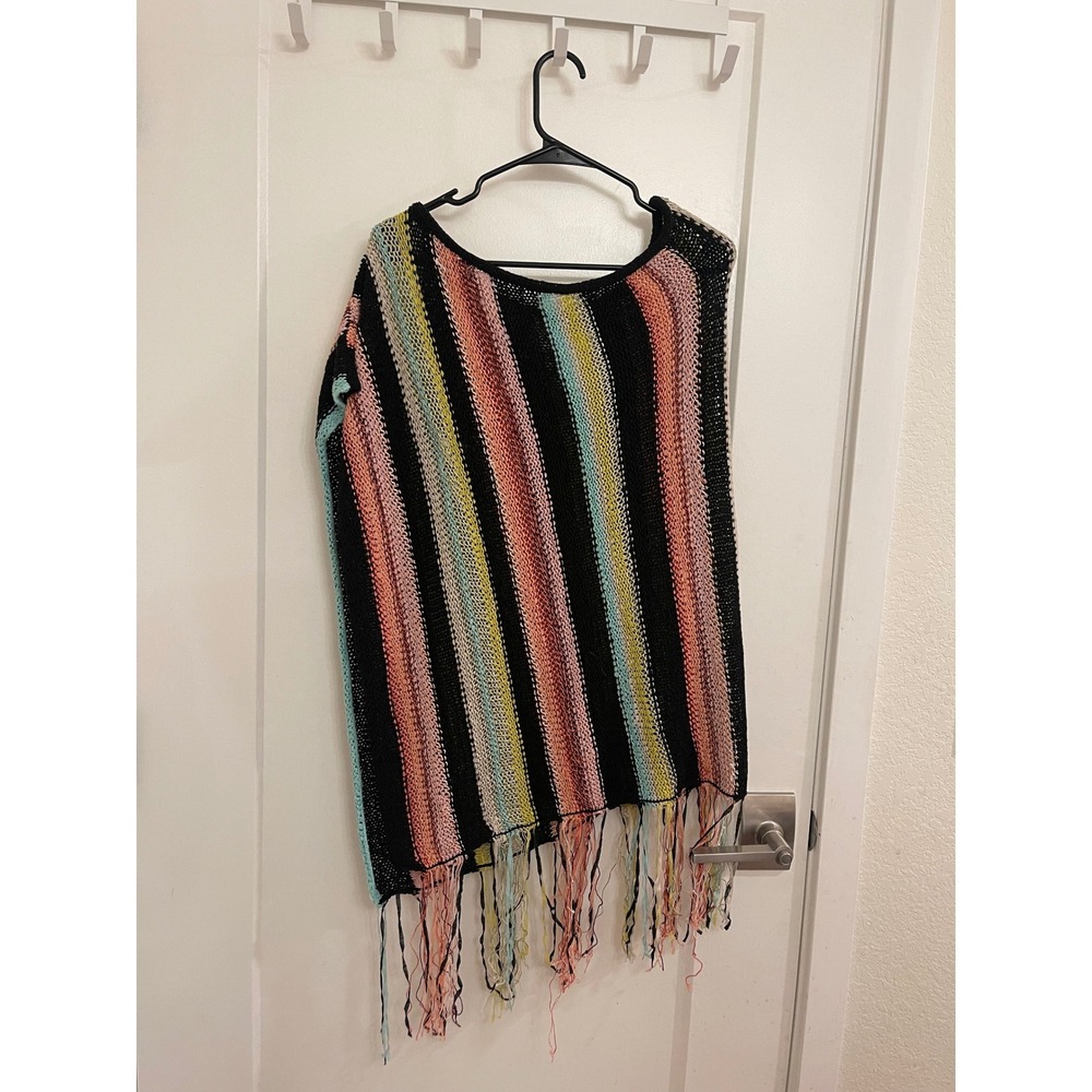 Vintage Susan Bristol Y2K Multicolor Poncho Shawl Chic‎ Boho Fairycore Whimsey